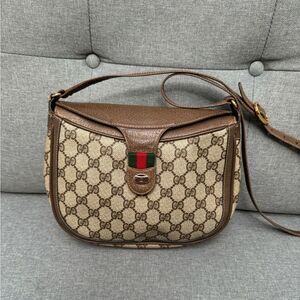 ✨GUCCI Sherry Line Beige Shoulder Bag Gold Hardware Leather | Authentic 1002056✨